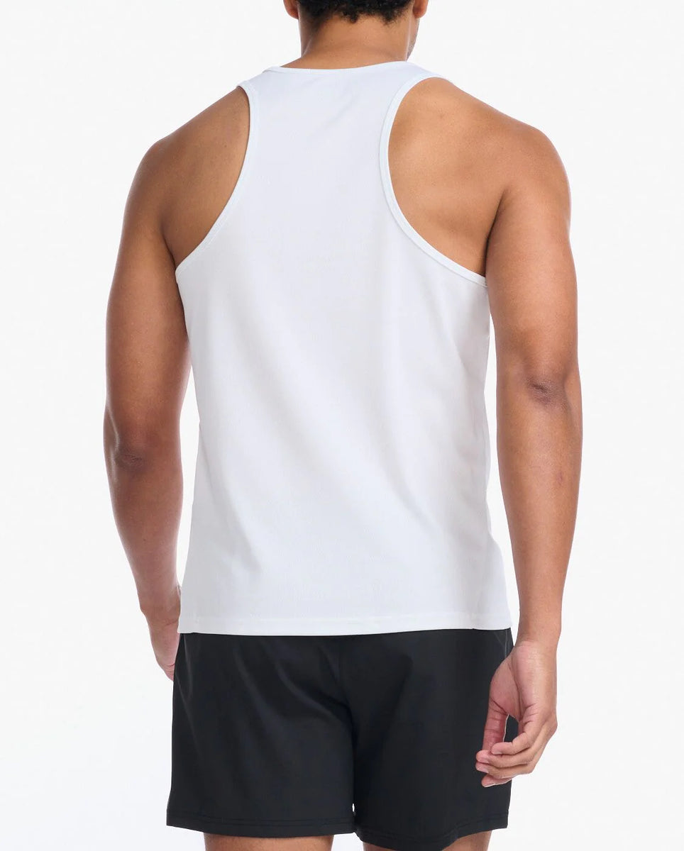 2XU ASPIRE SINGLET WHITE/BLACK – Total Performance Sports